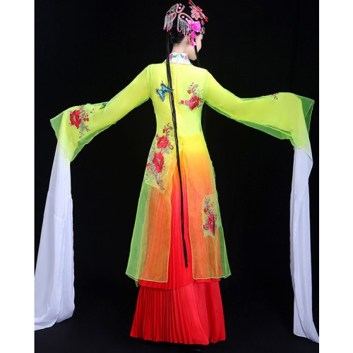 Chinese folk dance costumes for women female  ancient traditional Huangmei  pecking opera fancy clothes drama cosplay clothes dancewear 